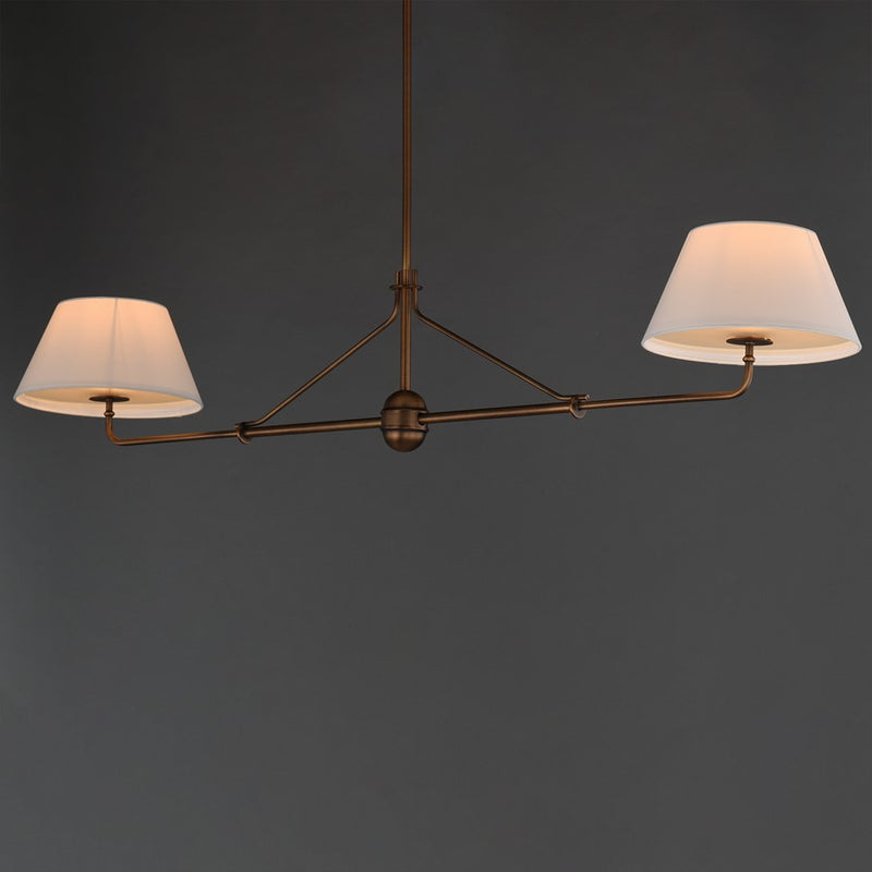 Maxim Lighting Dunbridge 2Lt 11" Linear Pendant, Wht/Weathered Brs