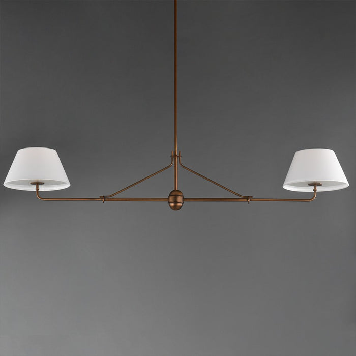 Maxim Lighting Dunbridge 2Lt 11" Linear Pendant, Wht/Weathered Brs