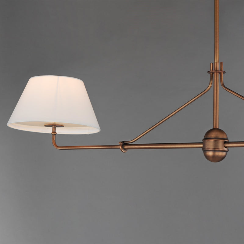 Maxim Lighting Dunbridge 2Lt 11" Linear Pendant, Wht/Weathered Brs