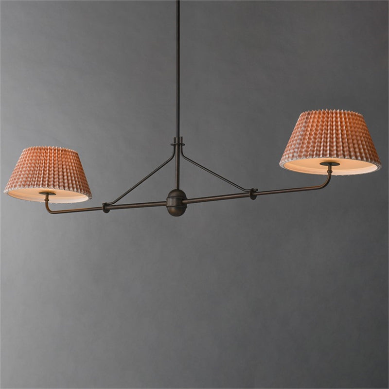 Maxim Lighting Dunbridge 2Lt 11" Linear Pendant, Beige/Bronze