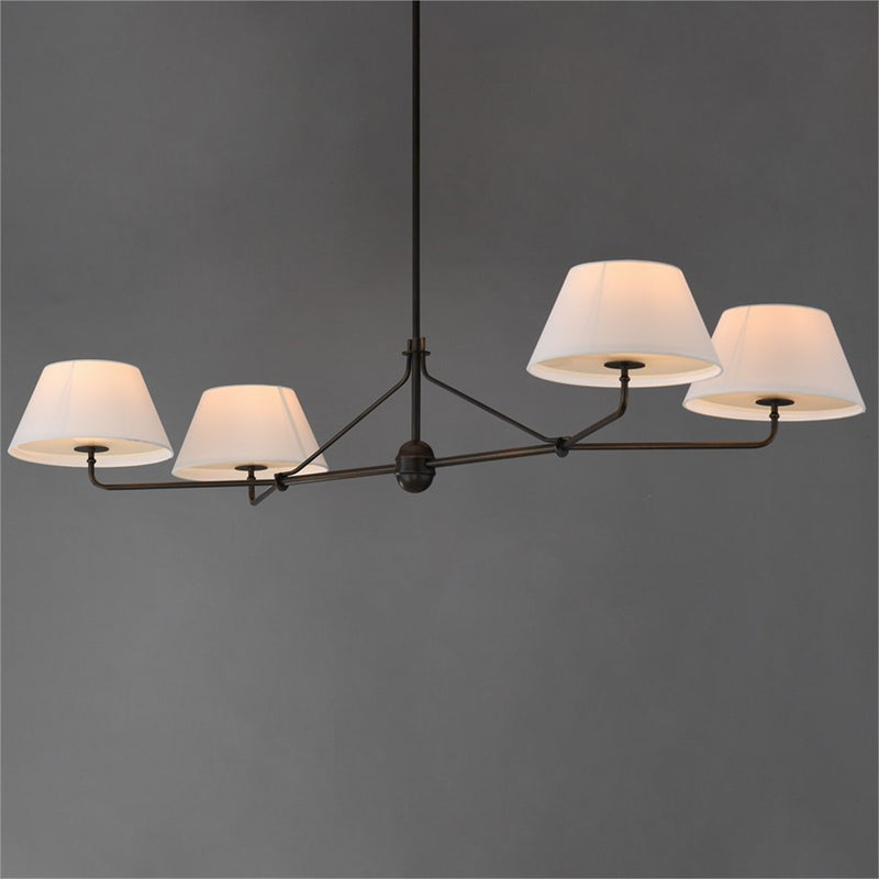 Maxim Lighting Dunbridge 4Lt 11" Linear Pendant, Wht/Antique Bronze