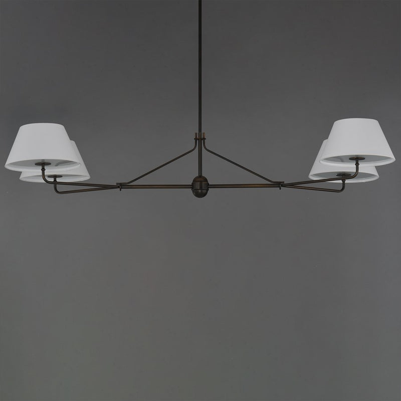 Maxim Lighting Dunbridge 4Lt 11" Linear Pendant, Wht/Antique Bronze