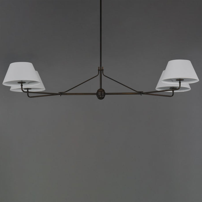 Maxim Lighting Dunbridge 4Lt 11" Linear Pendant, Wht/Antique Bronze
