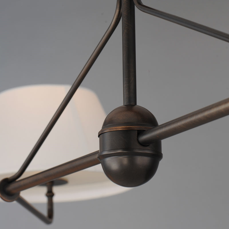 Maxim Lighting Dunbridge 4Lt 11" Linear Pendant, Wht/Antique Bronze