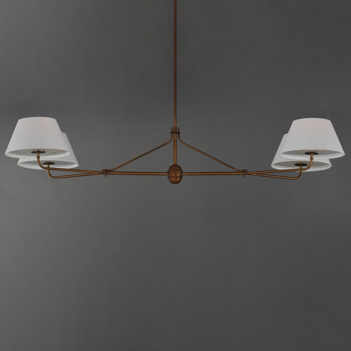 Maxim Lighting Dunbridge 4Lt 11" Linear Pendant, Wht/Weathered Brs