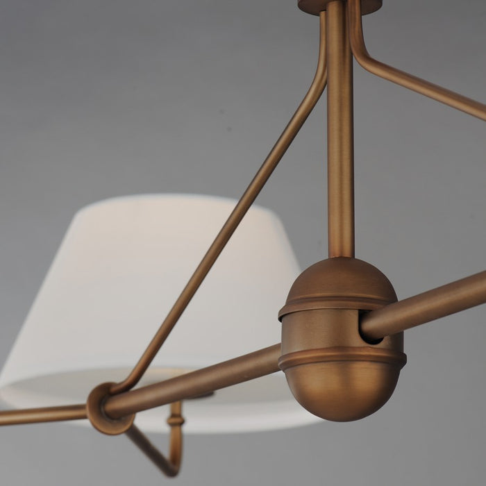 Maxim Lighting Dunbridge 4Lt 11" Linear Pendant, Wht/Weathered Brs