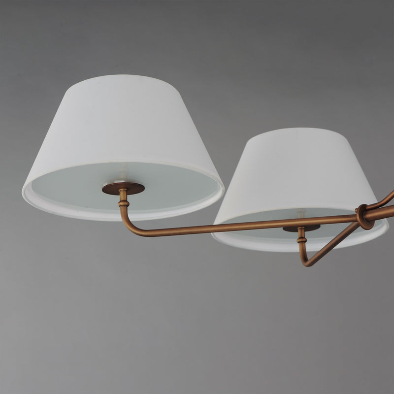 Maxim Lighting Dunbridge 4Lt 11" Linear Pendant, Wht/Weathered Brs