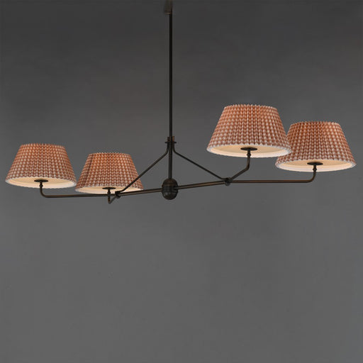 Maxim Lighting Dunbridge 4Lt 11" Linear Pendant, Beige/Bronze