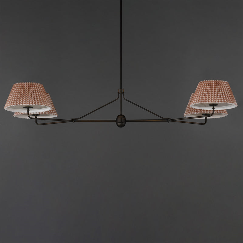 Maxim Lighting Dunbridge 4Lt 11" Linear Pendant, Beige/Bronze