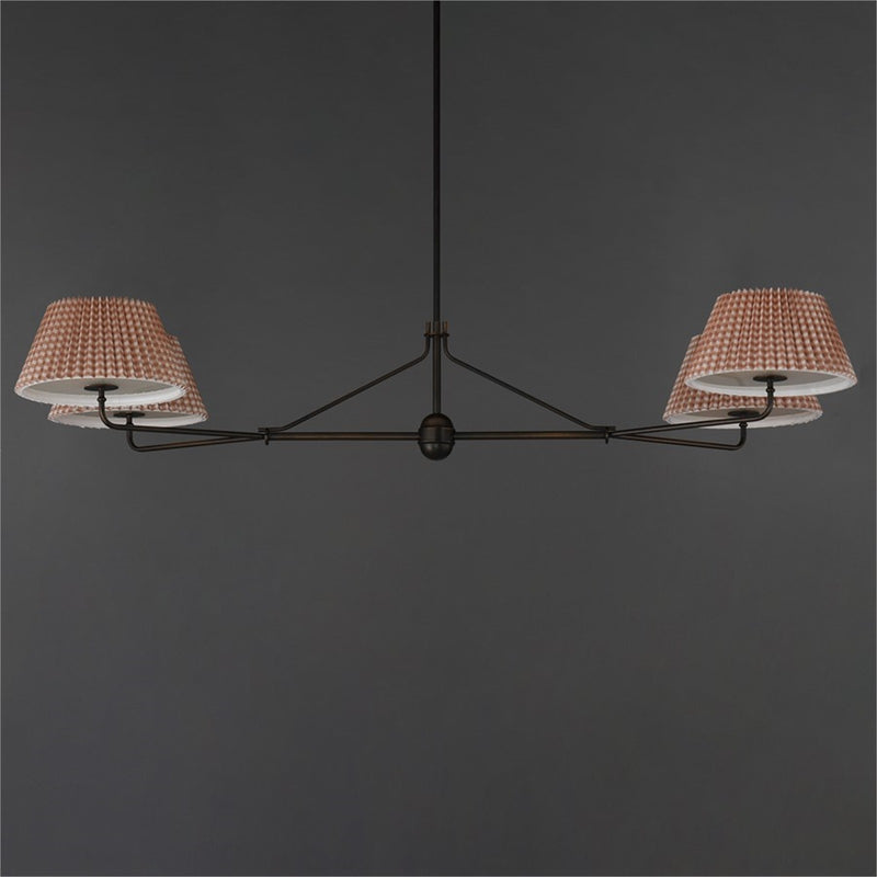 Maxim Lighting Dunbridge 4Lt 11" Linear Pendant, Beige/Bronze