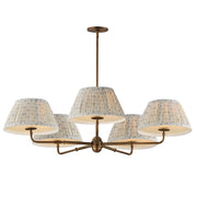 Maxim Lighting Dunbridge 5Lt 10.75" Chandelier, Blue Wht/Brs - 18415BWWBR