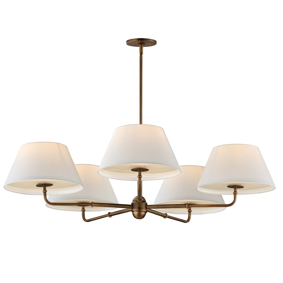 Maxim Lighting Dunbridge 5Lt 10.75" Chandelier, Weathered Brass - 18415OFWBR