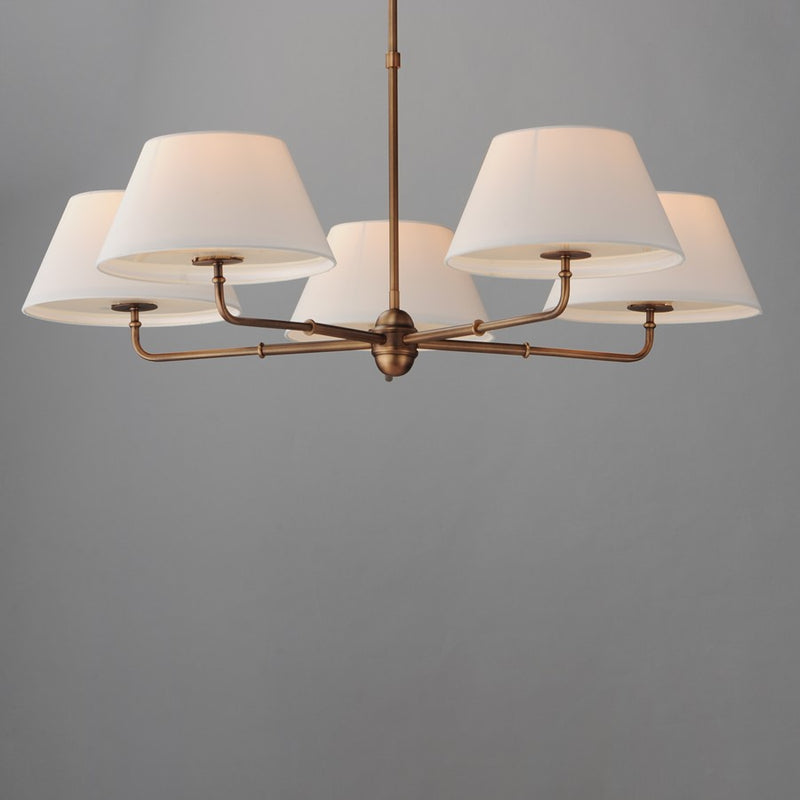 Maxim Lighting Dunbridge 5Lt 10.75" Chandelier, Weathered Brass