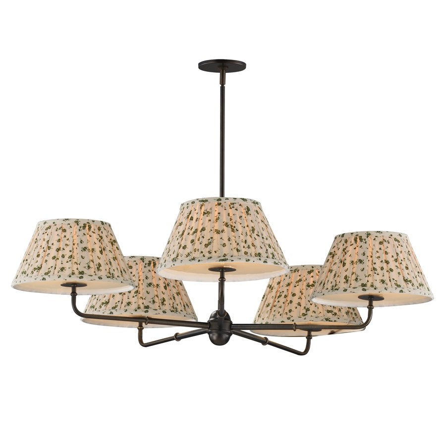 Maxim Lighting Dunbridge 5Lt 10.75" Chandelier, Wht/Antique Bronze - 18415OWANB