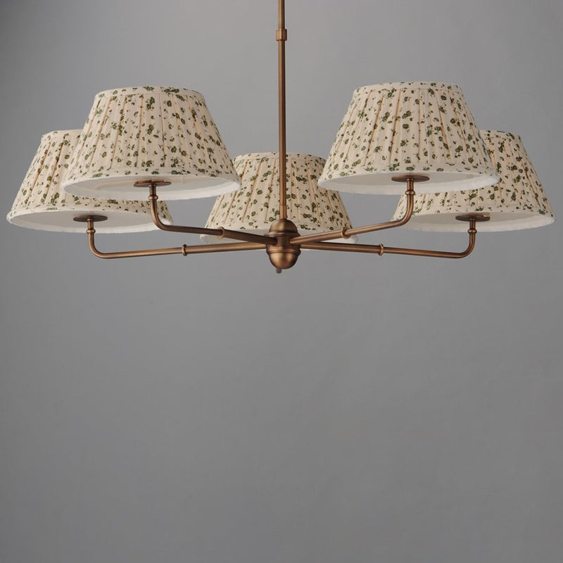 Maxim Lighting Dunbridge 5Lt 10.75" Chandelier, Wht/Weathered Brs