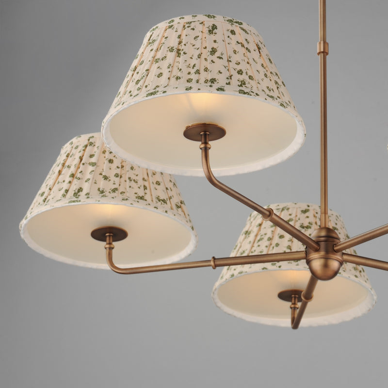 Maxim Lighting Dunbridge 5Lt 10.75" Chandelier, Wht/Weathered Brs