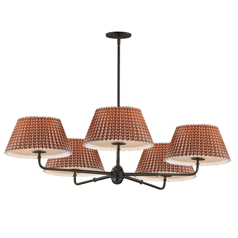 Maxim Lighting Dunbridge 5Lt 10.75" Chandelier, Beige/Bronze