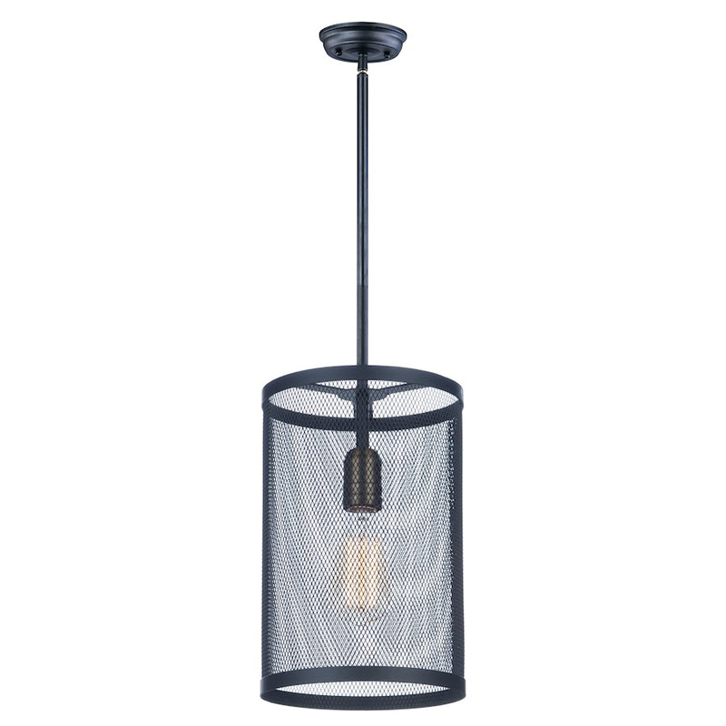 Maxim 12.25' x 7.75' Palladium 1 Lt Pendant, Black/Brass