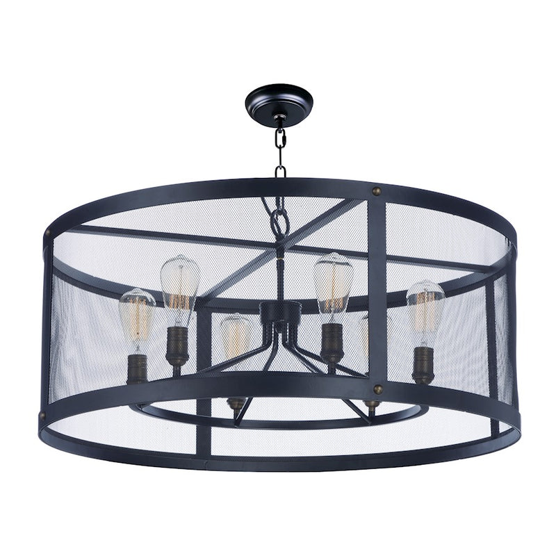 Maxim Lighting 13' x 32' Palladium 6 Light Chandelier, Black/Brass