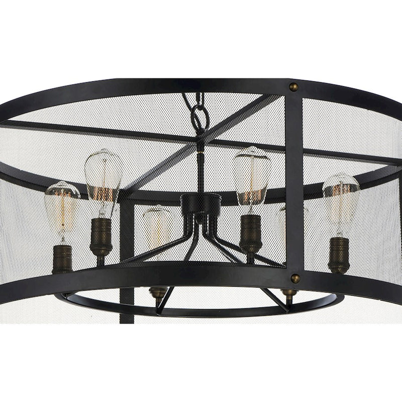 Maxim Lighting 13' x 32' Palladium 6 Light Chandelier, Black/Brass
