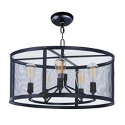 Maxim Lighting 124.25' Palladium 5 Light Chandelier, Black/Brass