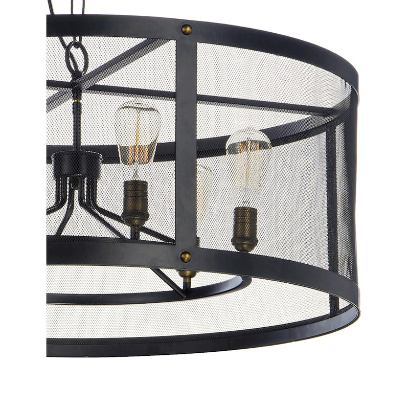 Maxim Lighting 124.25' Palladium 5 Light Chandelier, Black/Brass