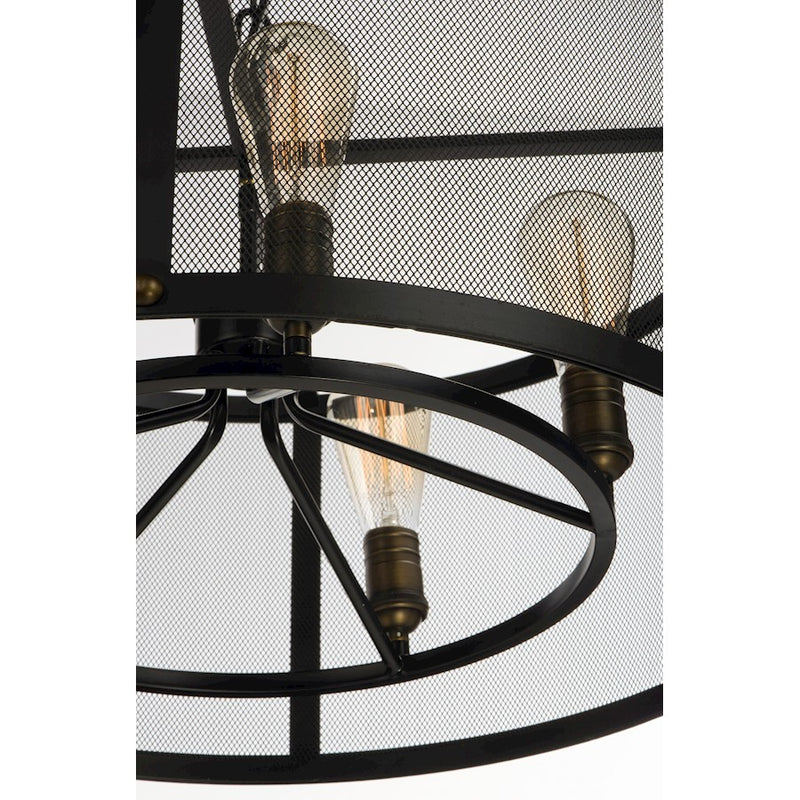 Maxim Lighting 124.25' Palladium 5 Light Chandelier, Black/Brass