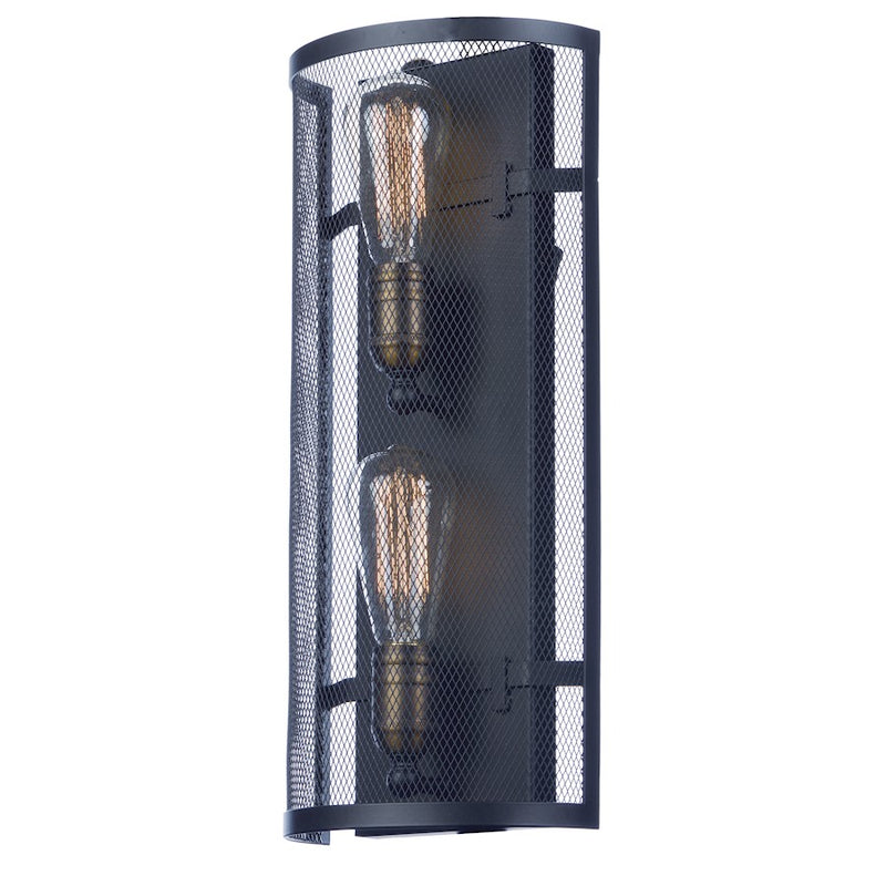 Maxim Lighting 18' x 7.75' Palladium 2 Lt Wall Sconce, Black/Brass