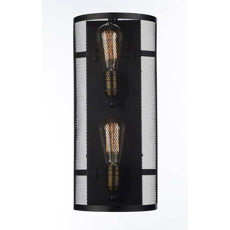 Maxim Lighting 18' x 7.75' Palladium 2 Lt Wall Sconce, Black/Brass