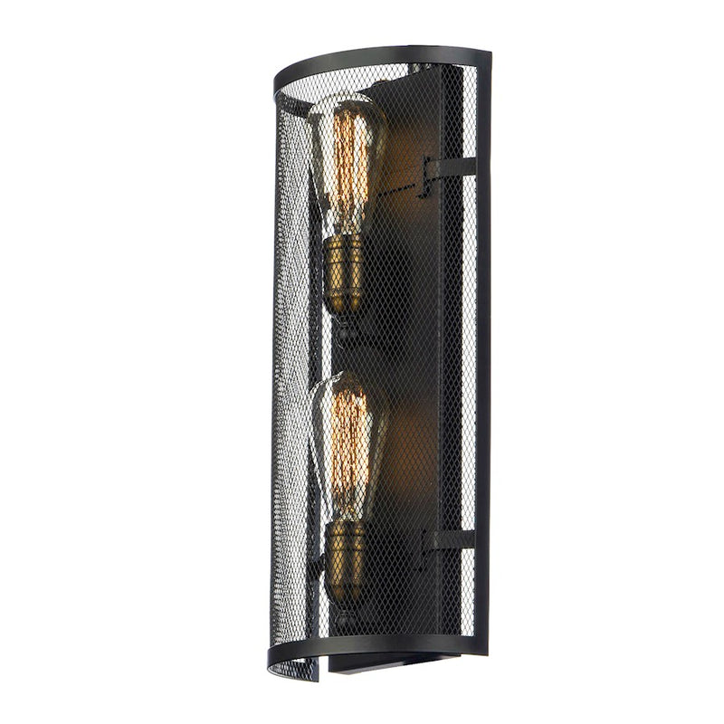 Maxim Lighting 18' x 7.75' Palladium 2 Lt Wall Sconce, Black/Brass