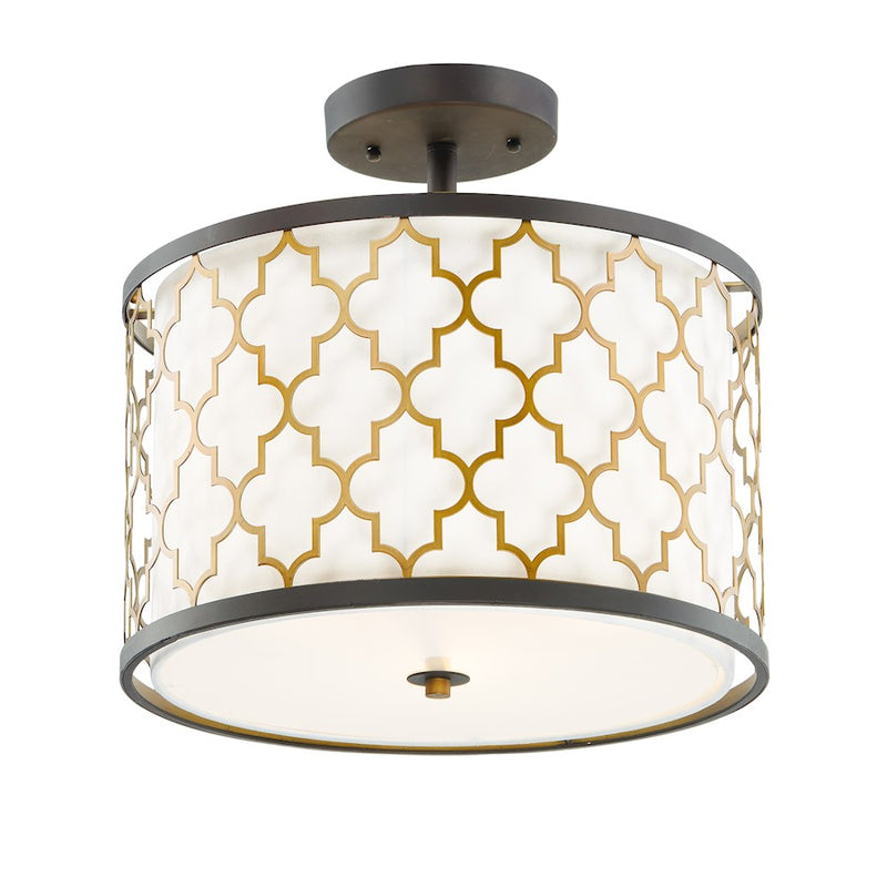 Maxim Lighting Crest 3-LT Semi-Flush Mount/Pendant, Bronze/Brass