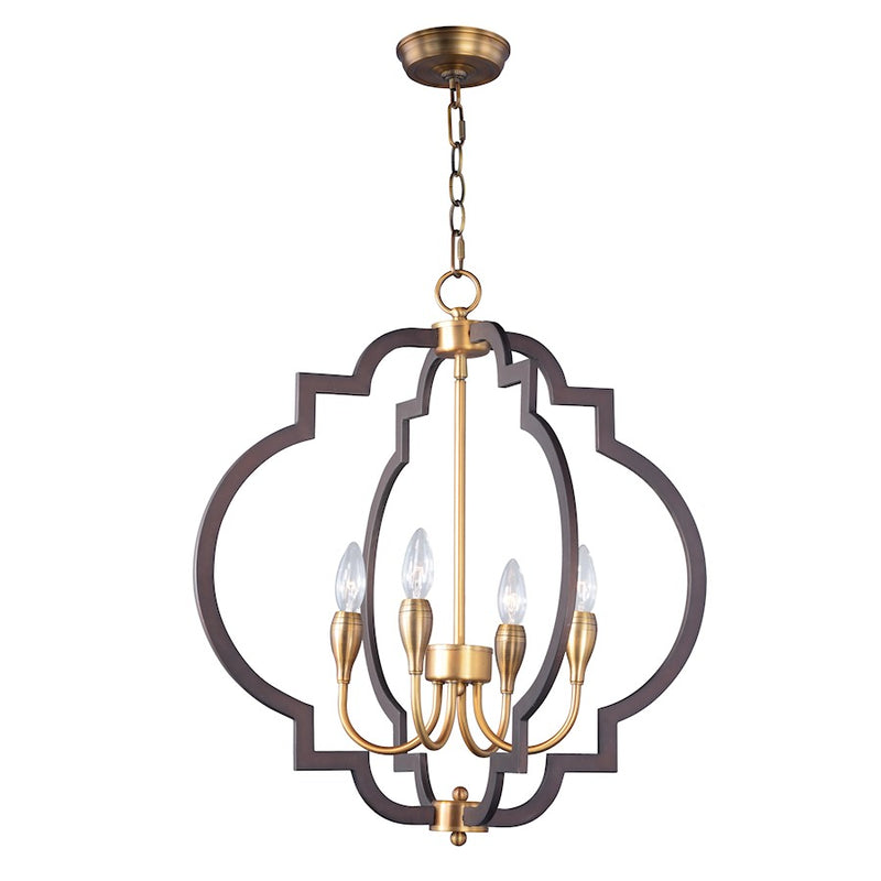 Maxim Lighting 24.25" x 22.25" Crest 4 Lt Chandelier, Bronze/Brass