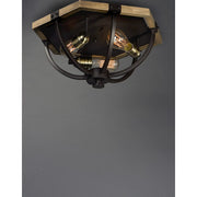 Maxim Lighting Lodge-Flush Mount, Weathered Oak/Bronze