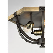 Maxim Lighting Lodge-Flush Mount, Weathered Oak/Bronze