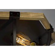 Maxim Lighting Lodge-Flush Mount, Weathered Oak/Bronze