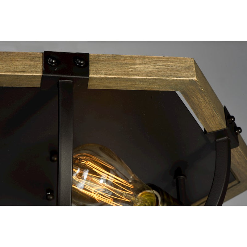 Maxim Lighting Lodge-Flush Mount, Weathered Oak/Bronze