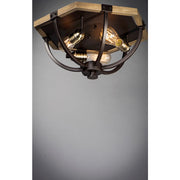 Maxim Lighting Lodge-Flush Mount, Weathered Oak/Bronze