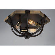 Maxim Lighting Lodge-Flush Mount, Weathered Oak/Bronze