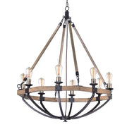 Maxim Lighting Lodge 8 Light Chandelier, Weathered Oak/Bronze
