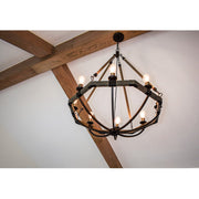 Maxim Lighting Lodge 8 Light Chandelier, Weathered Oak/Bronze