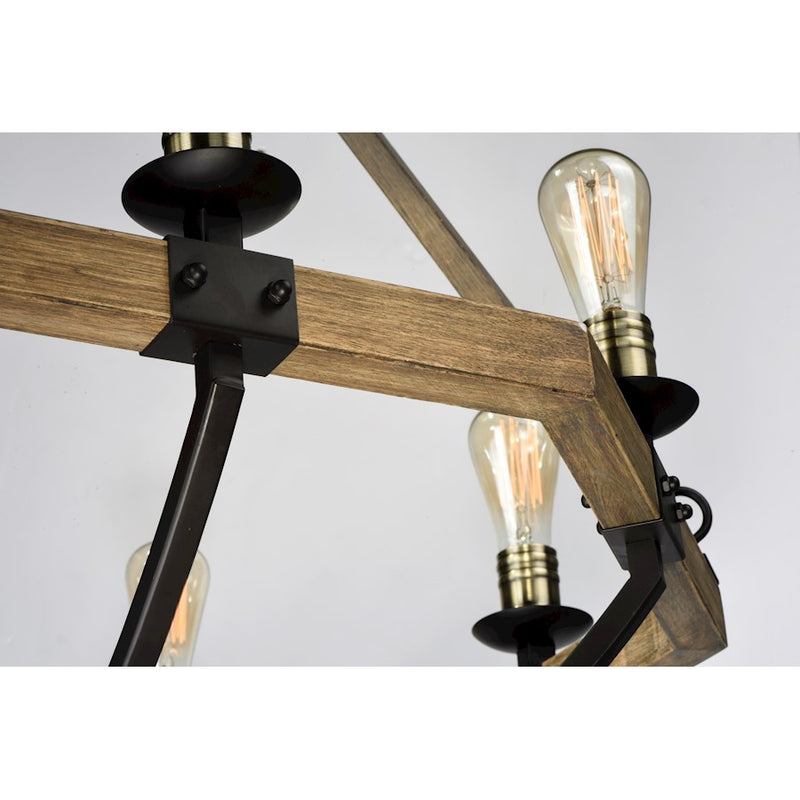 Maxim Lighting Lodge 8 Light Chandelier, Weathered Oak/Bronze