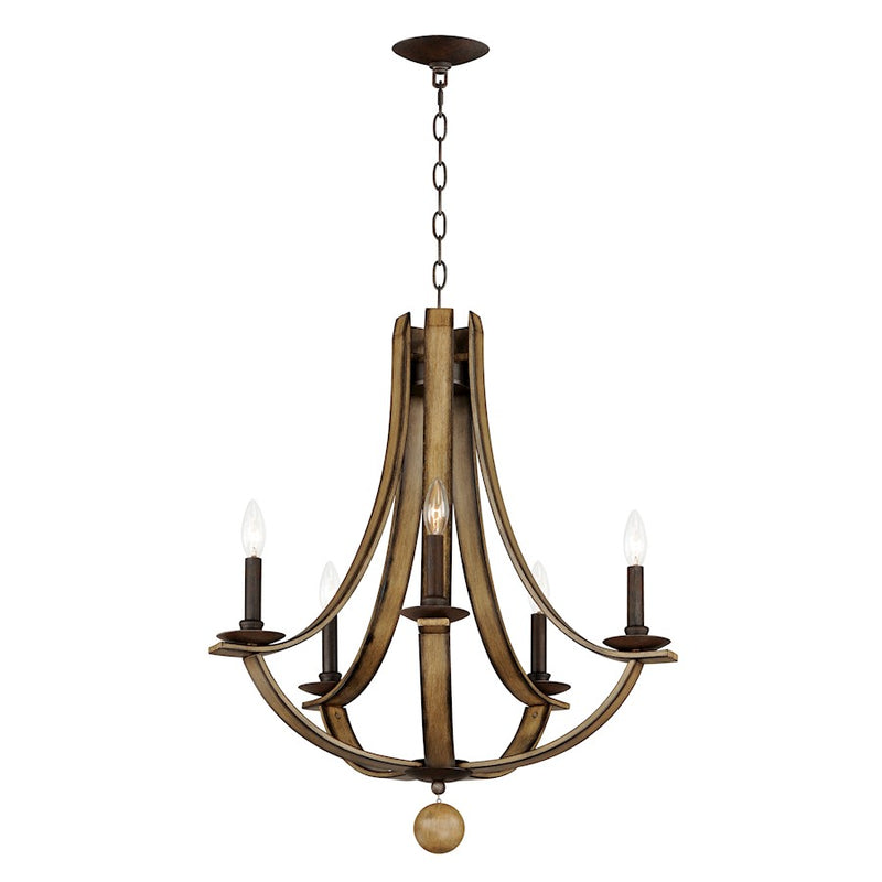 Maxim Lighting Basque Chandelier, Driftwood/Anthracite