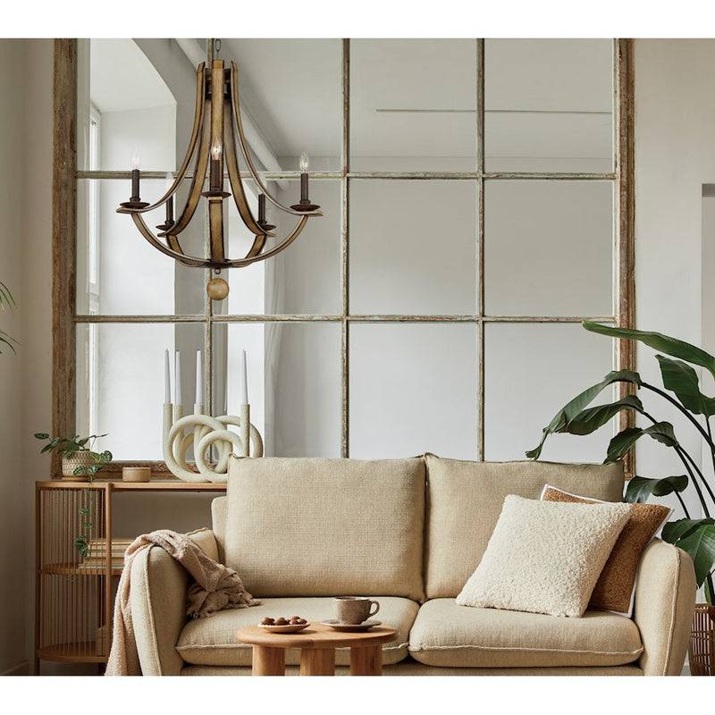 Maxim Lighting Basque Chandelier, Driftwood/Anthracite