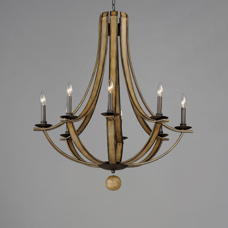 Maxim Lighting Basque Chandelier, Driftwood/Anthracite