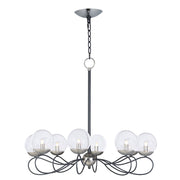 Maxim Lighting 26' x 31' Reverb 8 Lt Pendant, Black/Nickel/Bubble
