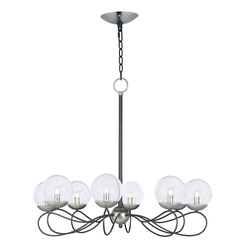 Maxim Lighting 26' x 31' Reverb 8 Lt Pendant, Black/Nickel/Bubble