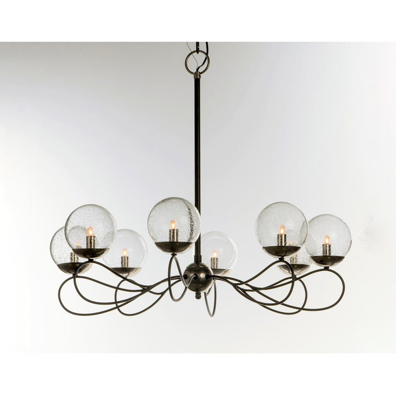 Maxim Lighting 26' x 31' Reverb 8 Lt Pendant, Black/Nickel/Bubble
