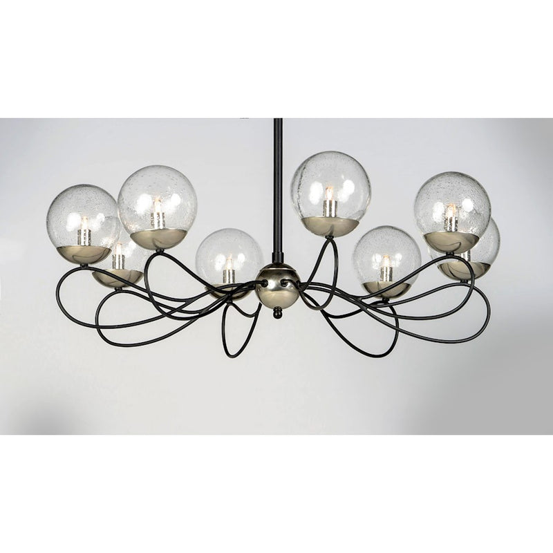 Maxim Lighting 26' x 31' Reverb 8 Lt Pendant, Black/Nickel/Bubble