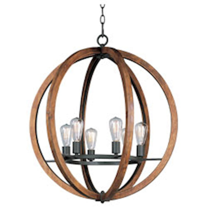 Maxim Bodega Bay 6-Light Chandelier, Anthracite