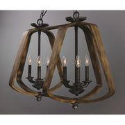 Maxim Road House 6-Light Chandelier, Barn Wood/Iron Ore